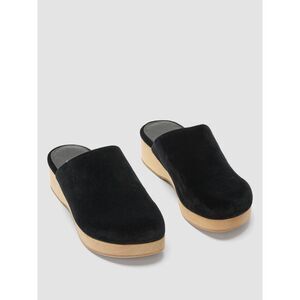 Eileen Fisher Velvet Black and Tan Clogs